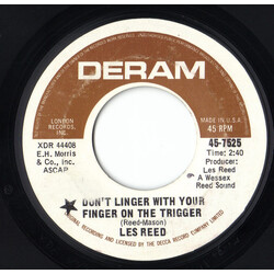 Les Reed Don't Linger With Your Finger On The Trigger / Big Drum USED VINYL 7INCH 45 RPM SINGLE PROMO