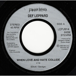 Def Leppard When Love And Hate Collide USED VINYL 7INCH 45 RPM SINGLE JUKEBOX