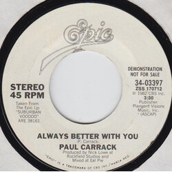 Paul Carrack Always Better With You USED VINYL 7INCH 45 RPM SINGLE PROMO STYRENE