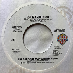 John Anderson (3) She Sure Got Away With My Heart USED VINYL 7INCH 45 RPM PROMO STYRENE STEREO