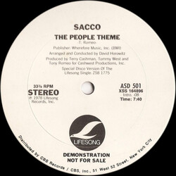 Sacco The People Theme VINYL 12" USED