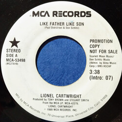 Lionel Cartwright Like Father Like Son USED VINYL 7INCH 45 RPM SINGLE PROMO STEREO