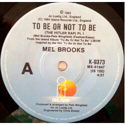 Mel Brooks To Be Or Not To Be (The Hitler Rap) VINYL 7" USED