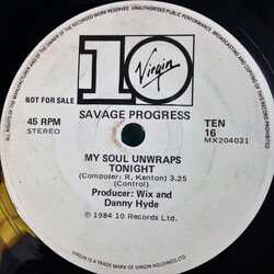 Savage Progress My Soul Unwraps Tonight USED VINYL 7INCH 45 RPM SINGLE PROMO