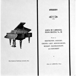 Alicia De Larrocha Piano Recital No. III Vinyl LP USED