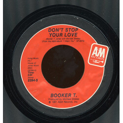 Booker T. Jones Don't Stop Your Love USED VINYL 7INCH STYRENE STEREO