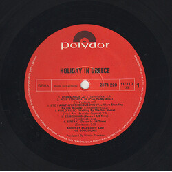 Andreas Markides And His Bouzoukis Holiday In Greece Vinyl LP USED