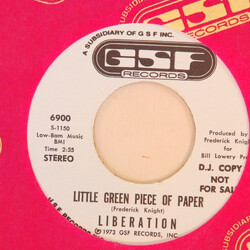 Liberation (9) Little Green Piece Of Paper USED VINYL 7INCH 45 RPM PROMO
