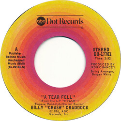 Billy 'Crash' Craddock A Tear Fell USED VINYL 7INCH 45 RPM SINGLE STYRENE STEREO