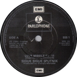 Sigue Sigue Sputnik Love Missile F1-11 USED VINYL 7INCH 45 RPM SINGLE