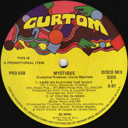 Mystique (10) Keep On Playing The Music / If You're In Need / What Would The World Be Without Music USED VINYL 12INCH PROMO 45 RPM