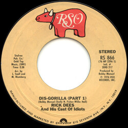 Rick Dees & His Cast Of Idiots Dis-Gorilla VINYL 7" USED