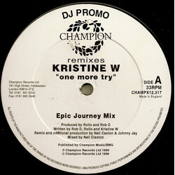 Kristine W One More Try  (Remixes) USED VINYL 12INCH PROMO 33 S RPM