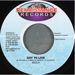 Sizzla / Chuck Fender Got To Live / Stadadee USED VINYL 7INCH 45 RPM