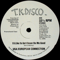 USA-European Connection I'd Like To Get Closer/Do Me Good VINYL 12" USED