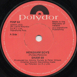 Sham 69 Hersham Boys USED VINYL 7INCH 45 RPM SINGLE