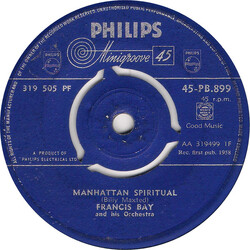 Francis Bay Et Son Orchestre Manhattan Spiritual USED VINYL 7INCH 45 RPM SINGLE