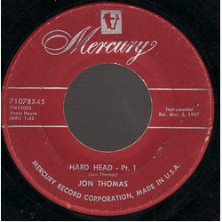Jon Thomas (3) Hard Head - Pt. 1 / Hard Head - Pt. 2 USED VINYL 7INCH 45 RPM
