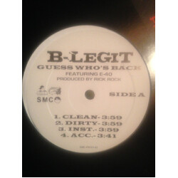 B-Legit / Balance (7) Guess Who's Back  / Right Here USED VINYL 12INCH MAXI-SINGLE SINGLE PROMO