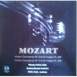 Wolfgang Amadeus Mozart / Manoug Parikian / Hamburger Kammerorchester / Walter Goehr Violin Concertos Nos. 3 And 4 Vinyl LP USED