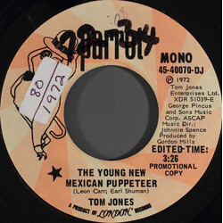 Tom Jones The Young New Mexican Puppeteer USED VINYL 7INCH 45 RPM PROMO STEREO MONO