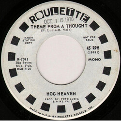 Hog Heaven Theme From A Thought USED VINYL 7INCH 45 RPM PROMO