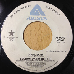 Loudon Wainwright III Final Exam USED VINYL 7INCH 45 RPM PROMO STEREO MONO