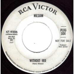 Harry Nilsson Without Her USED VINYL 7INCH 45 RPM PROMO