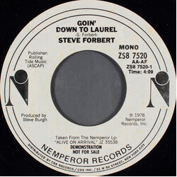 Steve Forbert Goin' Down To Laurel USED VINYL 7INCH 45 RPM PROMO STEREO MONO