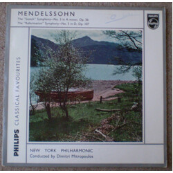 Felix Mendelssohn-Bartholdy / The New York Philharmonic Orchestra / Dimitri Mitropoulos Symphony No. 3 In A Minor, Symphony No. 5 In D Major Vinyl LP 