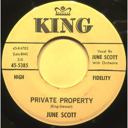 June Scott (2) Private Property USED VINYL 7INCH 45 RPM PROMO