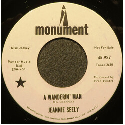 Jeannie Seely A Wanderin' Man USED VINYL 7INCH 45 RPM PROMO