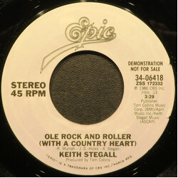 Keith Stegall Ole Rock And Roller (With A Country Heart) USED VINYL 7INCH 45 RPM PROMO