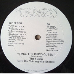 The Fiestas / Chimneyville Express Tina, The Disco Queen USED VINYL 12INCH 33 S RPM PROMO