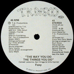 Foxy The Way You Do The Things You Do VINYL 12" USED