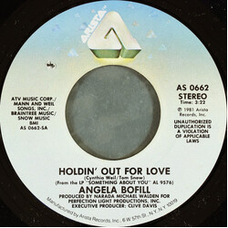 Angela Bofill Holdin' Out For Love / Only Love USED VINYL 7INCH 45 RPM STYRENE STEREO