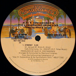 Alec R. Costandinos / The Syncophonic Orchestra / Georges Alirol / Alain Jacquet Synergy USED VINYL 12INCH 33 S RPM SINGLE SIDED SINGLE PROMO