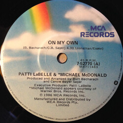 Patti LaBelle / Michael McDonald On My Own USED VINYL 7INCH 45 RPM SINGLE