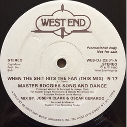 Master Boogies Song And Dance When The Shit Hits The Fan USED VINYL 12INCH 33 S RPM SINGLE PROMO STEREO