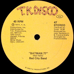 Bad City Band Batman 77 USED VINYL 12INCH 45 RPM STEREO