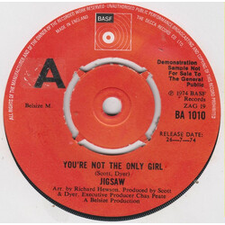 Jigsaw (3) You're Not The Only Girl USED VINYL 7INCH 45 RPM PROMO