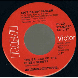 Barry Sadler The Ballad Of The Green Berets USED VINYL 7INCH 45 RPM REISSUE