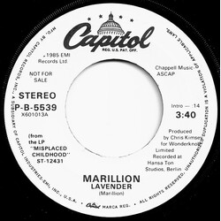 Marillion Lavender USED VINYL 7INCH PROMO STEREO
