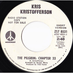 Kris Kristofferson The Pilgrim: Chapter 33 Vinyl 7" USED