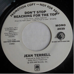 Jean Terrell Don't Stop Reaching For The Top USED VINYL 7INCH PROMO STEREO MONO