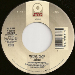 AC/DC Moneytalks USED VINYL 7INCH SINGLE 45 RPM