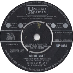 John Barry & His Orchestra Goldfinger USED VINYL 7INCH 45 RPM SINGLE
