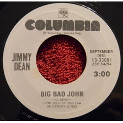 Jimmy Dean Big Bad John / Little Black Book USED VINYL 7INCH 45 RPM REISSUE STYRENE