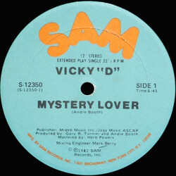 Vicky "D" Mystery Lover USED VINYL 12INCH 33 S RPM SINGLE STEREO