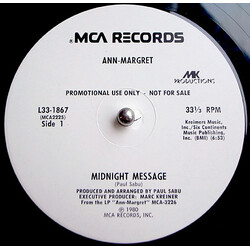 Ann Margret Midnight Message / What I Do To Men USED VINYL 12INCH 33 S RPM PROMO